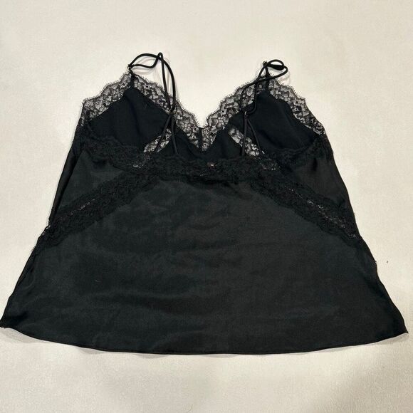 Victoria’s Secret Black Satin Lace Cami Top Women’s Size M - Picture 2 of 5